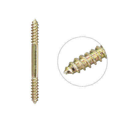 Harfington Uxcell 8x26mm Hanger Bolts, 6pcs Double Ended Self-Tapping Thread Dowel Screws