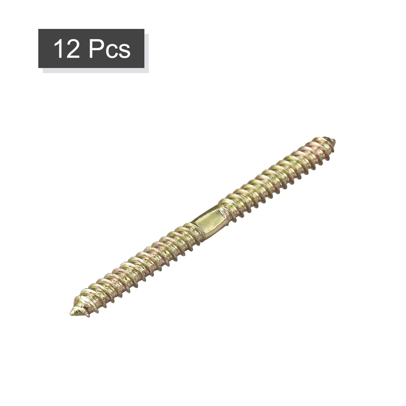 Uxcell Uxcell 8x46mm Hanger Bolts, 12pcs Double Ended Self-Tapping Thread Dowel Screws