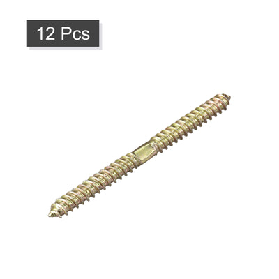 Harfington Uxcell 8x46mm Hanger Bolts, 12pcs Double Ended Self-Tapping Thread Dowel Screws