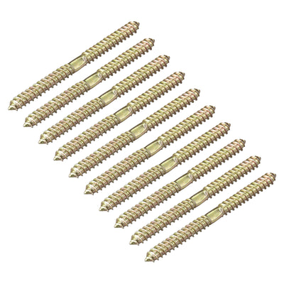 Harfington Uxcell 8x46mm Hanger Bolts, 12pcs Double Ended Self-Tapping Thread Dowel Screws
