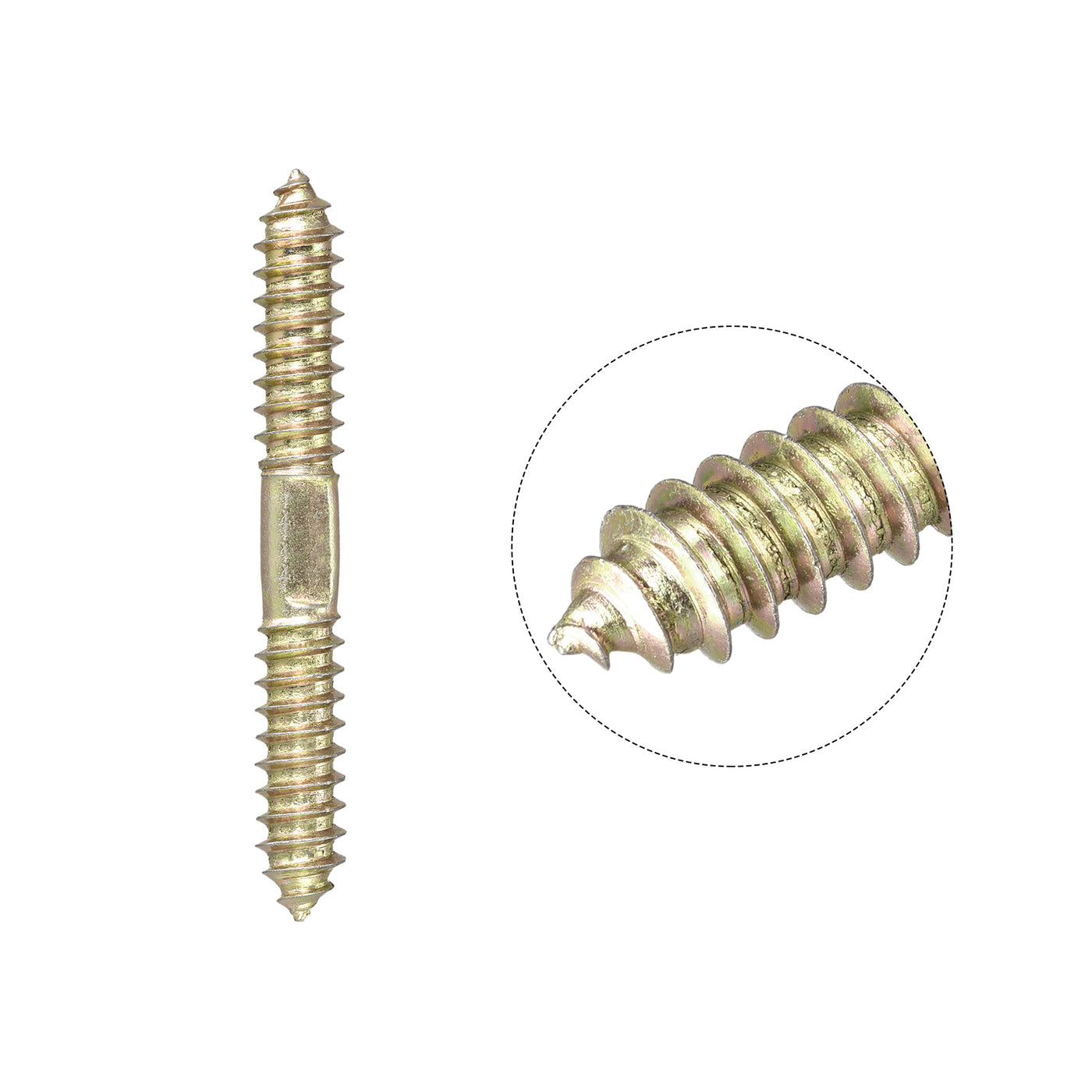 Uxcell Uxcell 5x16mm Hanger Bolts, 24pcs Double Ended Self-Tapping Thread Dowel Screws