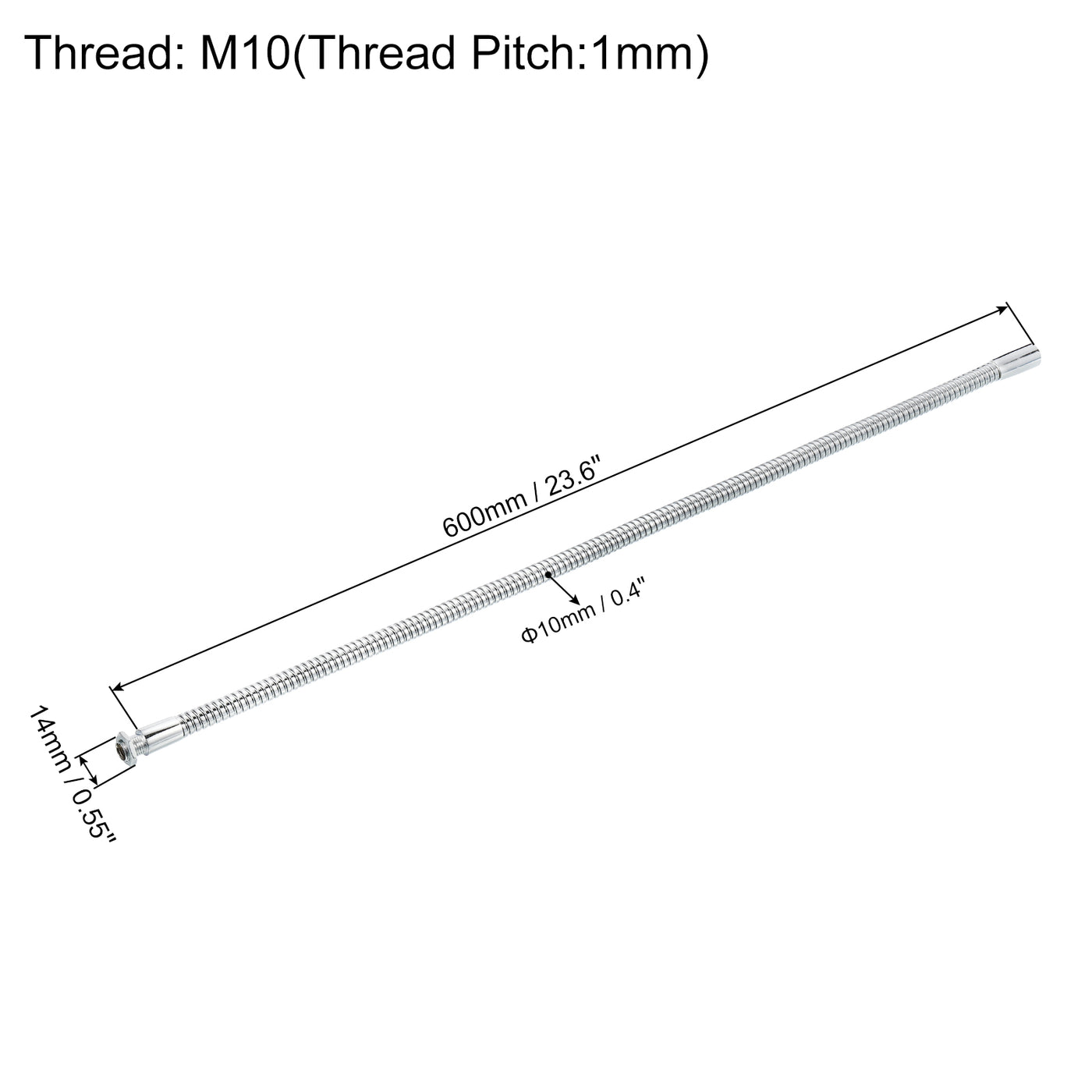 Harfington Microphone Gooseneck, Thread Metal Universal Hose Flexible Arm Gooseneck Tube Extension for Multifunction DIY