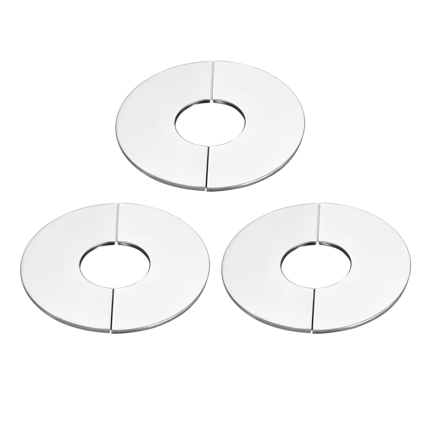 Uxcell Uxcell Wall Split Flange, 201 Stainless Steel Round Escutcheon Plate for 101mm Diameter Pipe 3Pcs