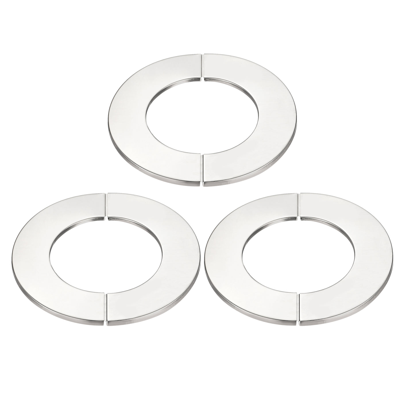Uxcell Uxcell Wall Split Flange, 201 Stainless Steel Round Escutcheon Plate for 101mm Diameter Pipe 3Pcs