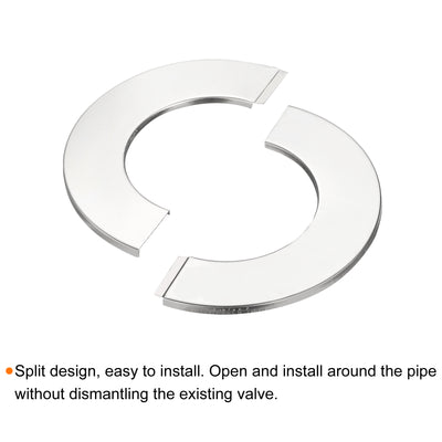 Harfington Uxcell Wall Split Flange, 201 Stainless Steel Round Escutcheon Plate for 101mm Diameter Pipe