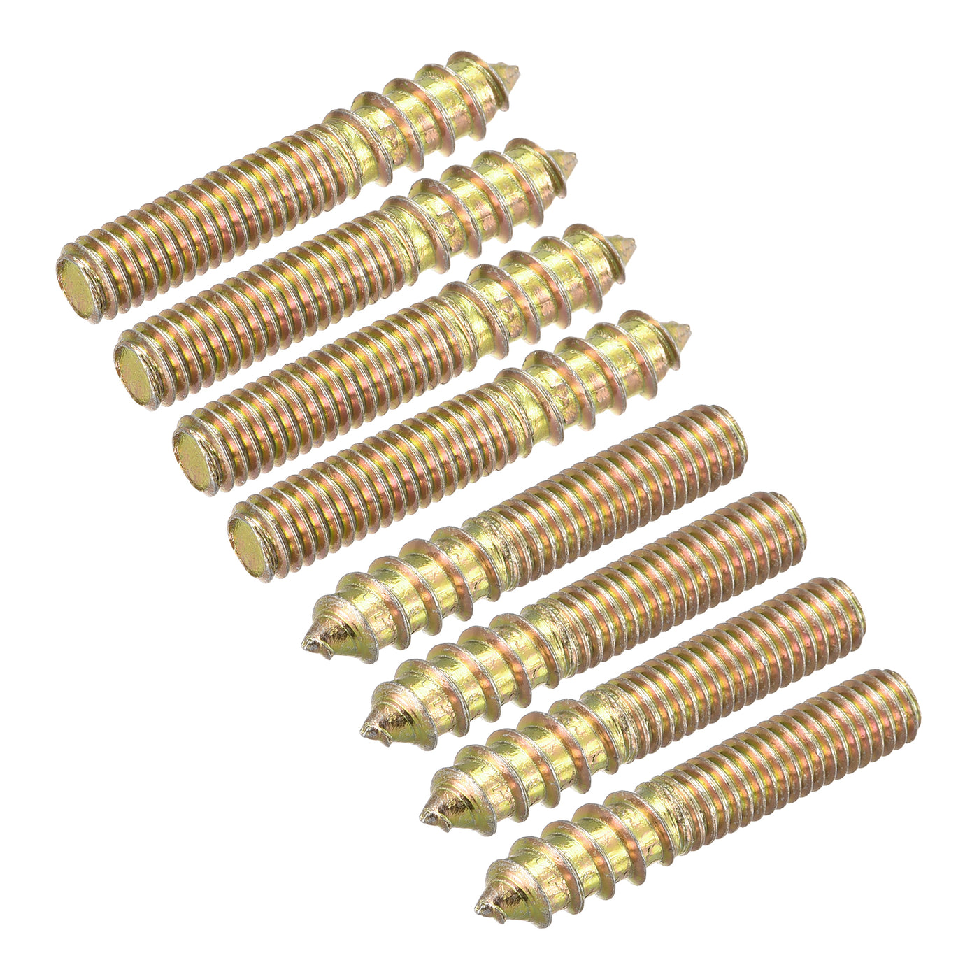 Uxcell Uxcell M10x60mm Hanger Bolts, 8pcs Double Ended Thread Dowel Screws for Wood Furniture