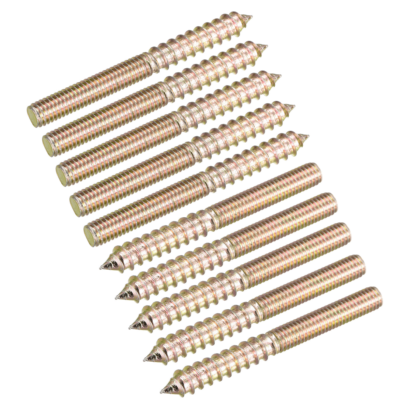 Uxcell Uxcell M10x70mm Hanger Bolts, 48pcs Double Ended Thread Dowel Screws for Wood Furniture