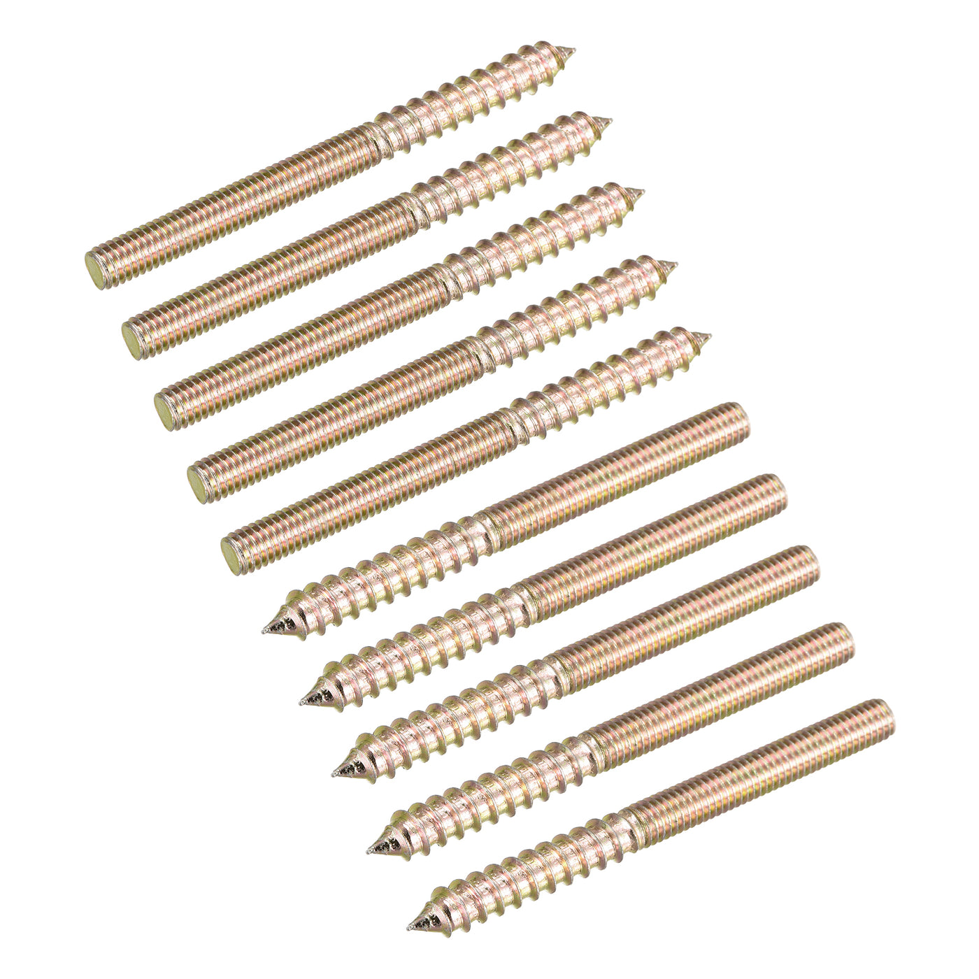 Uxcell Uxcell M8x50mm Hanger Bolts, 12pcs Double Ended Thread Dowel Screws for Wood Furniture