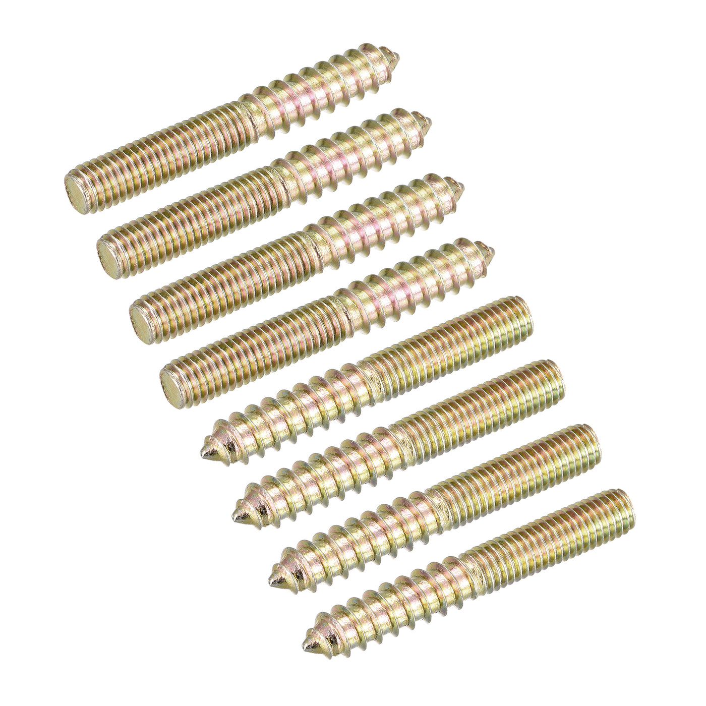 Uxcell Uxcell M10x60mm Hanger Bolts, 8pcs Double Ended Thread Dowel Screws for Wood Furniture
