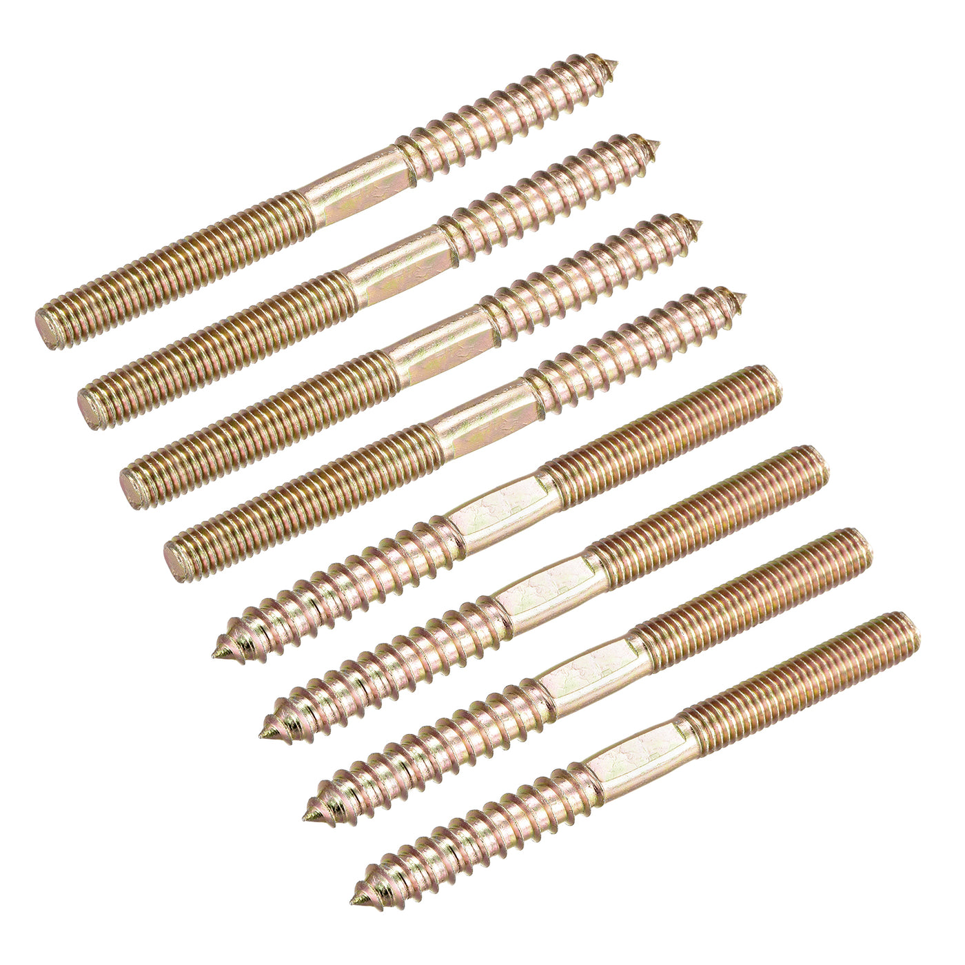 Uxcell Uxcell M10x100mm Hanger Bolts, 8pcs Double Head Thread Dowel Screws for Wood Furniture