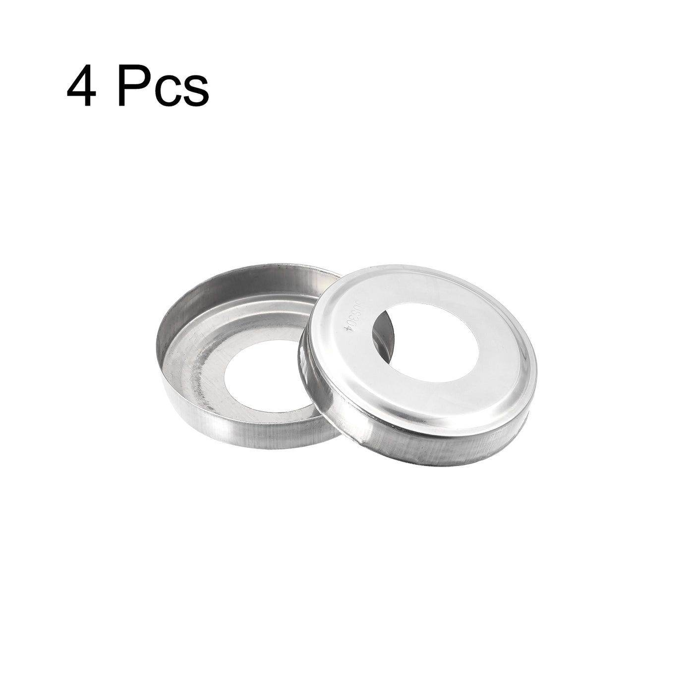 Uxcell Uxcell Round Escutcheon Plate, 4pcs 68 x 17mm 304 Stainless Steel Water Pipe Cover for 36.5mm Diameter Pipe