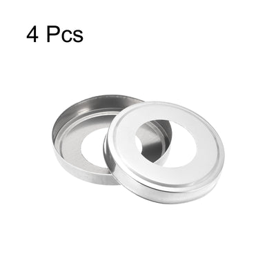 Harfington Uxcell Round Escutcheon Plate, 4pcs 85.5 x 12.5mm 201 Stainless Steel Water Pipe Cover for 48.5mm Diameter Pipe