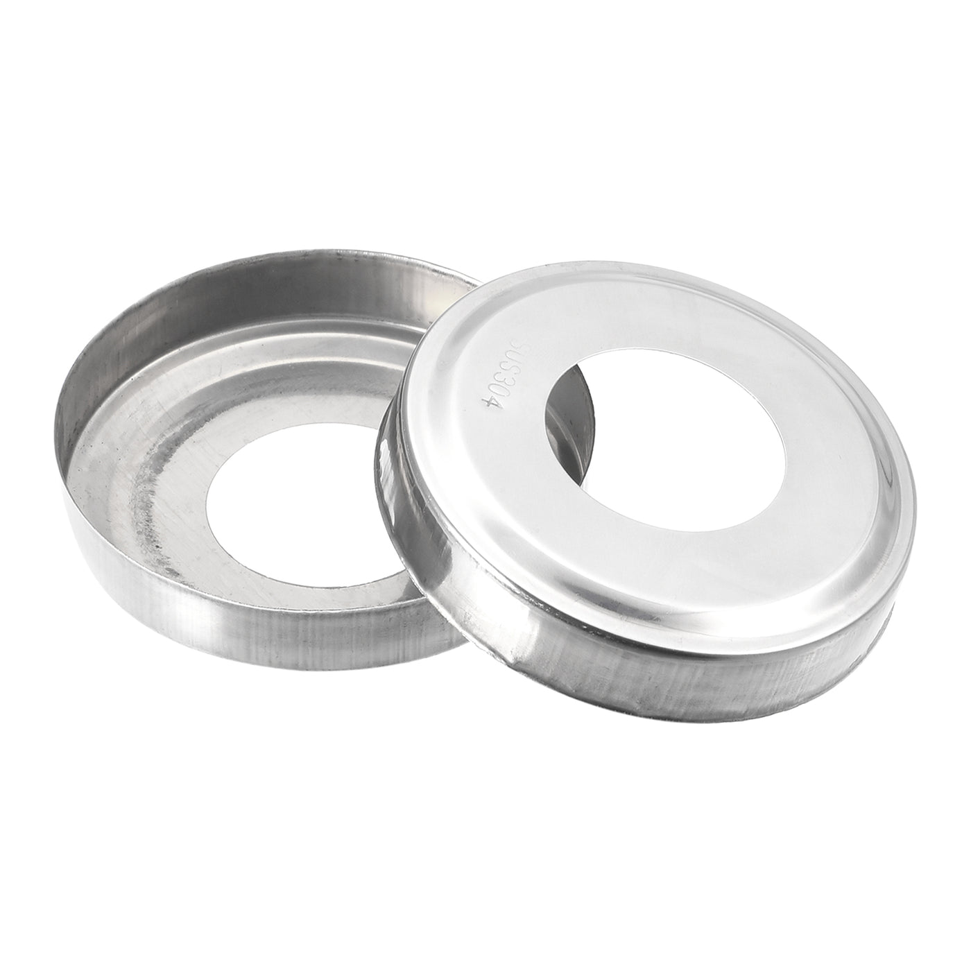 Uxcell Uxcell Round Escutcheon Plate, 12pcs 68 x 14mm 304 Stainless Steel Water Pipe Cover for 19.5mm Diameter Pipe