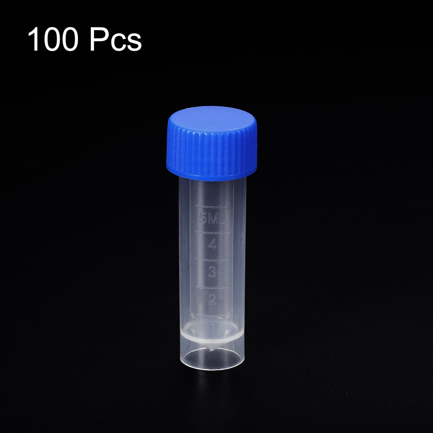 Harfington 5mL Plastic Test Tubes 15 Pack Frozen Container Blue Screw Cap for Lab Science