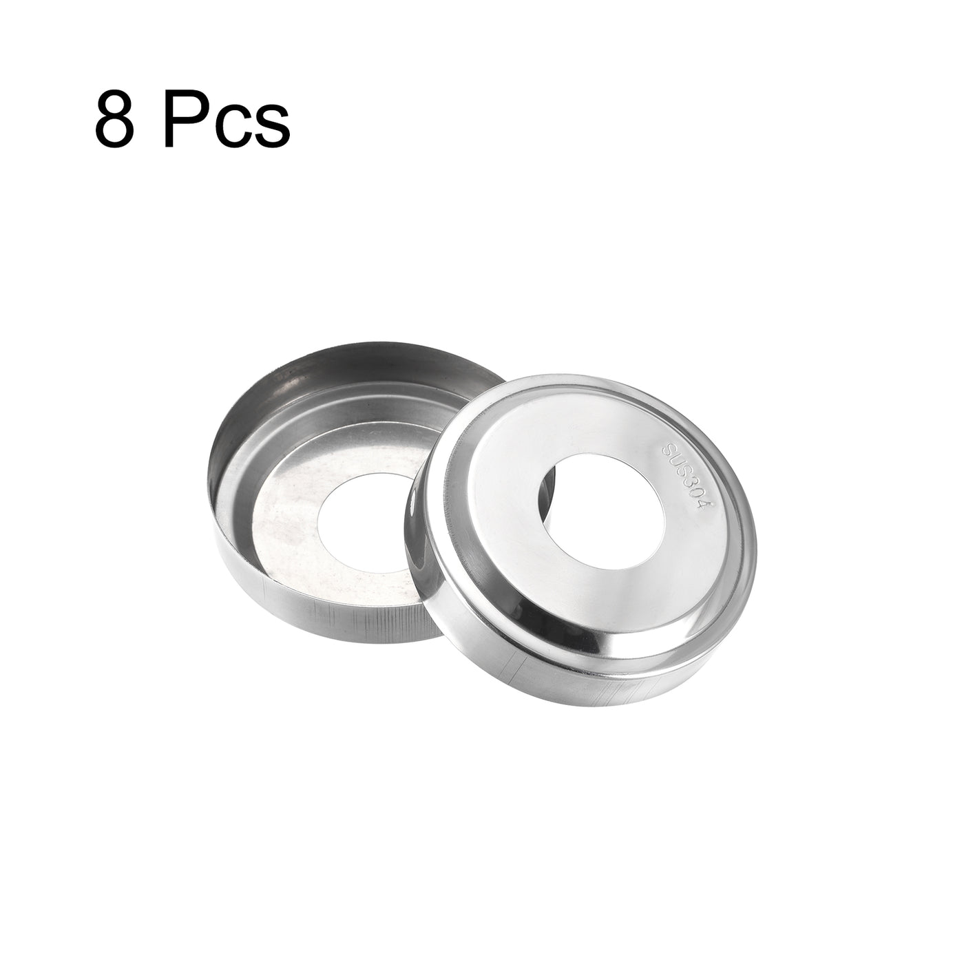 Uxcell Uxcell Round Escutcheon Plate, 8pcs 68 x 17mm 304 Stainless Steel Water Pipe Cover for 36.5mm Diameter Pipe