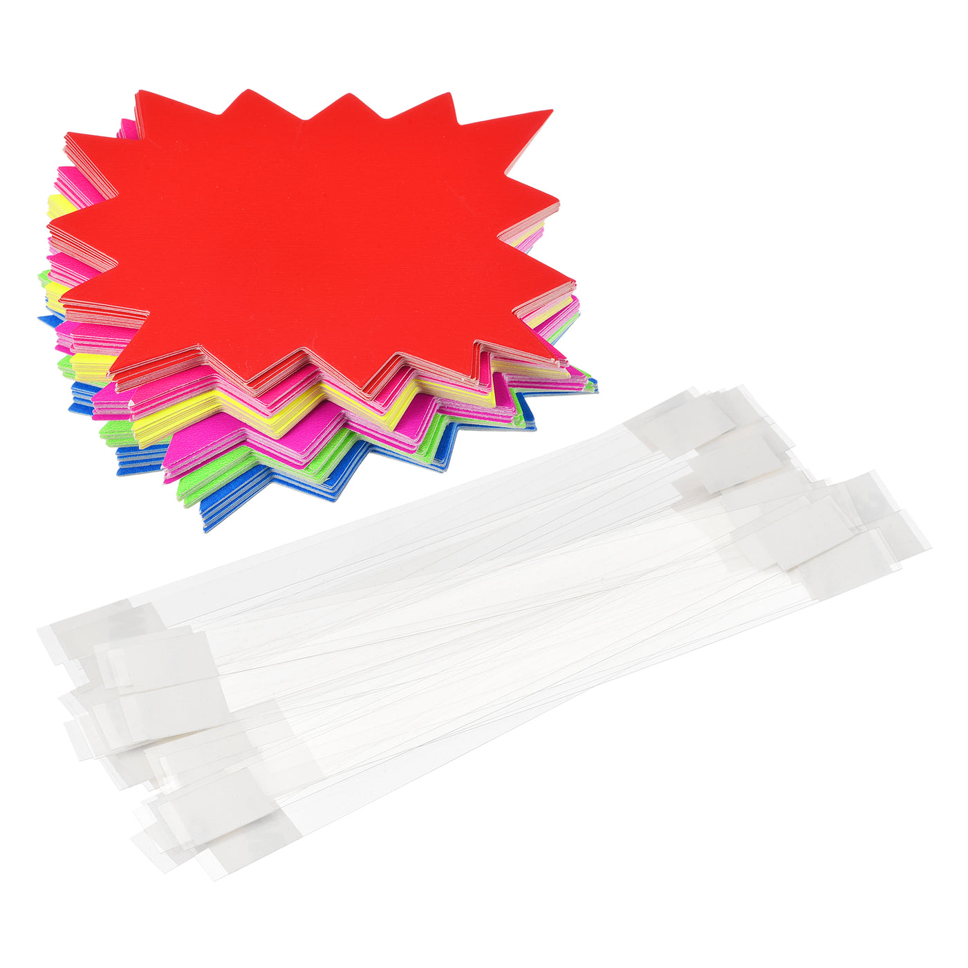 Harfington Blank Starburst Sale Sign Price Tag Pricing Label with PVC Sticky Strip for Retail Sales Pricing