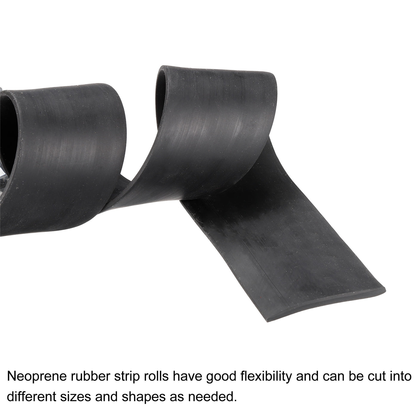 Uxcell Uxcell Solid Rubber Strips Neoprene Sheets Rolls 1/8"T x 1.77"W x 157.48"L