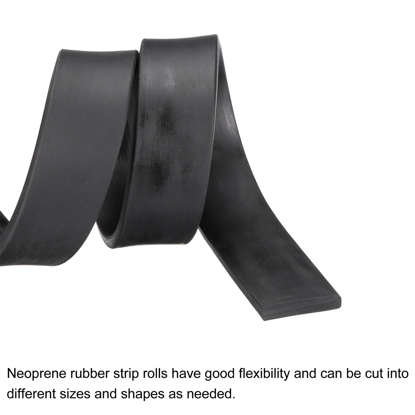Uxcell Uxcell Solid Rubber Strips Neoprene Sheets Rolls 3/16"T x 2.17"W x 39.4"L