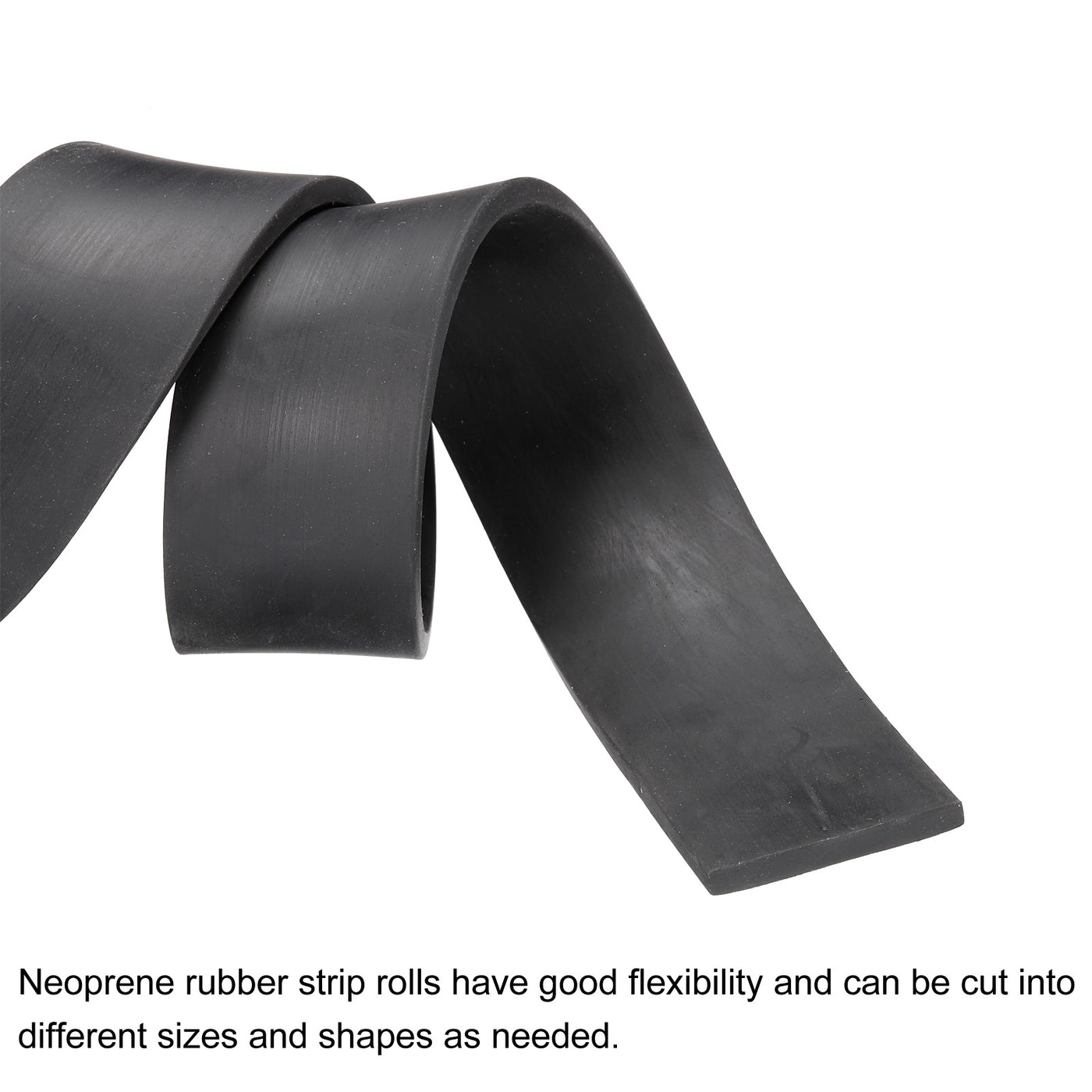 Uxcell Uxcell Solid Rubber Strips Neoprene Sheets Rolls 3/16"T x 2.17"W x 39.4"L