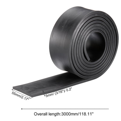 Harfington Uxcell Solid Rubber Strips Neoprene Sheets Rolls 3/16"T x 2.36"W x 118.11"L