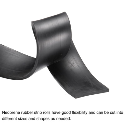 Harfington Uxcell Solid Rubber Strips Neoprene Sheets Rolls 3/16"T x 2.36"W x 118.11"L