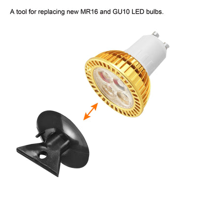 Harfington 4pcs Bulb Changers 35mm Suction Cup GU10 MR16 Bulbs Replacing Tools Black