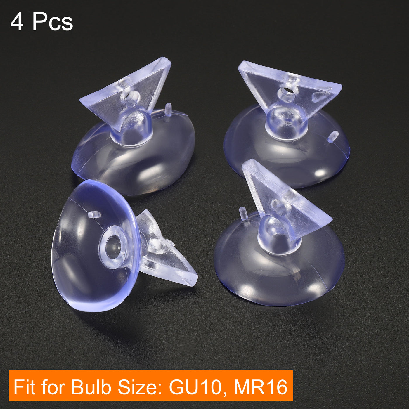 Harfington 4pcs Bulb Changers 35mm Suction Cup GU10 MR16 Bulbs Replacing Tools Black