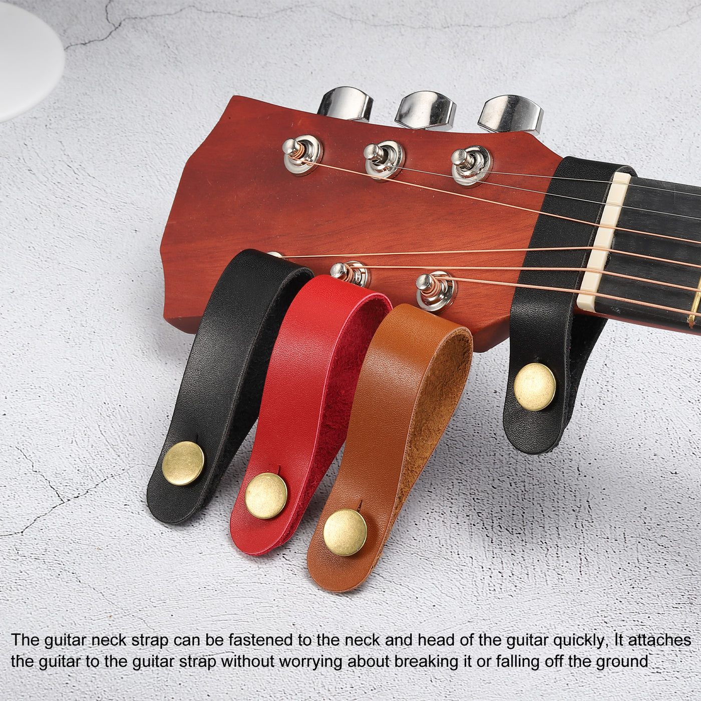 Harfington Guitar Headstock Straps, Guitar Leather Neck Adapter Straps Tie for Guitar