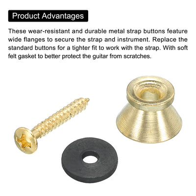 Harfington Guitar Strap Button Buckle Lock Small End Pins Sets with Washer for Guitar Bass