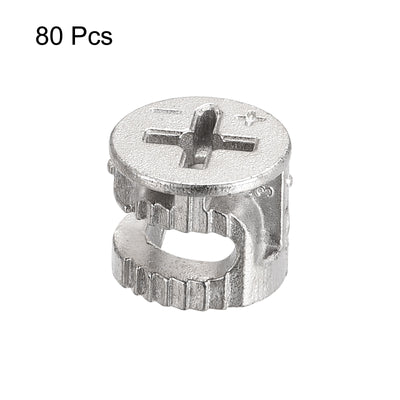 Harfington Uxcell Cam Lock Nut for Furniture, 80pcs 11.65x9.8mm Joint Connector Locking Nuts