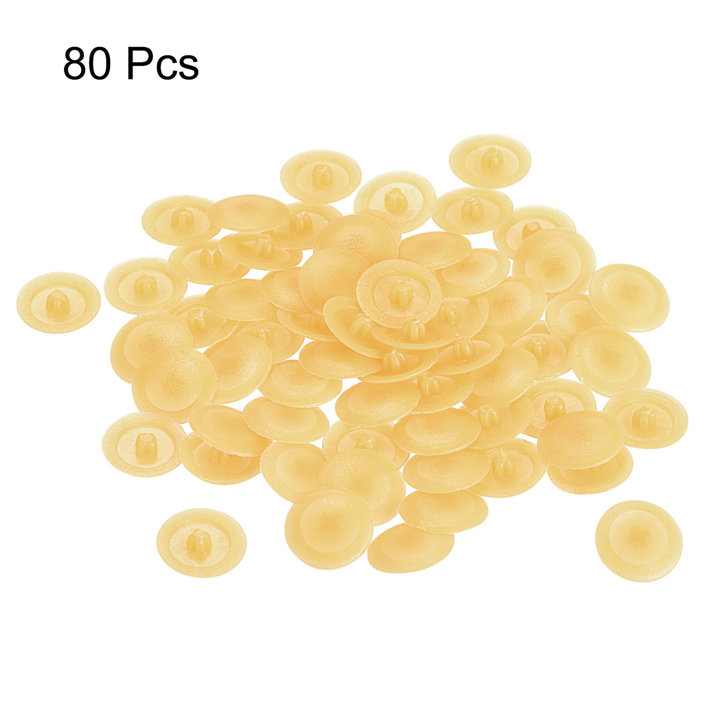 Uxcell Uxcell Screw Cap Covers, 80pcs 16.7x4.3mm Plastic Screw Decoration Cover, Light Yellow