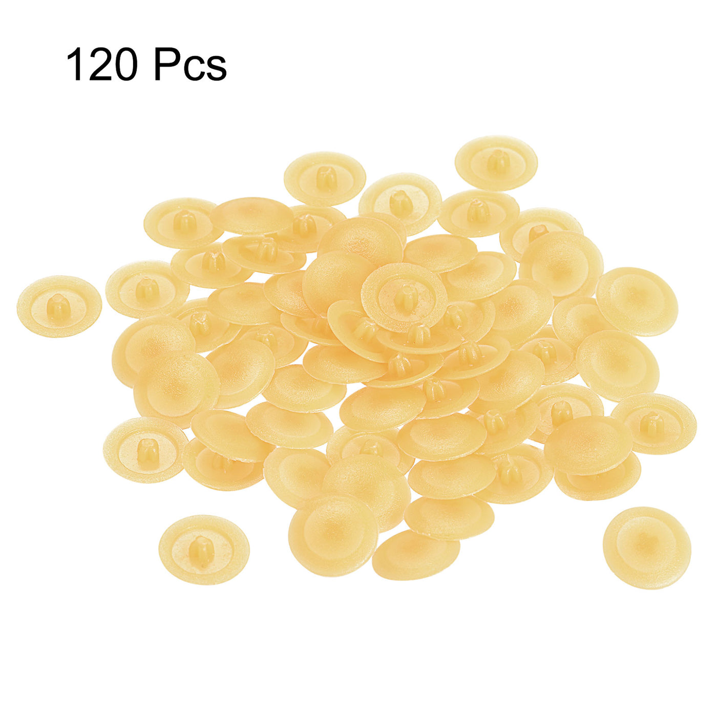 Uxcell Uxcell Screw Cap Covers, 120pcs 16.7x4.3mm Plastic Screw Decoration Cover, Light Yellow