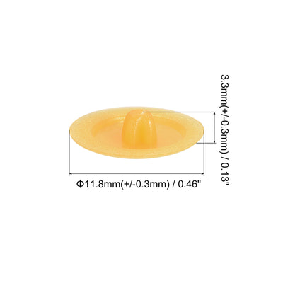 Harfington Uxcell Screw Cap Covers, 120pcs 16.7x4.3mm Plastic Screw Decoration Cover, Light Yellow