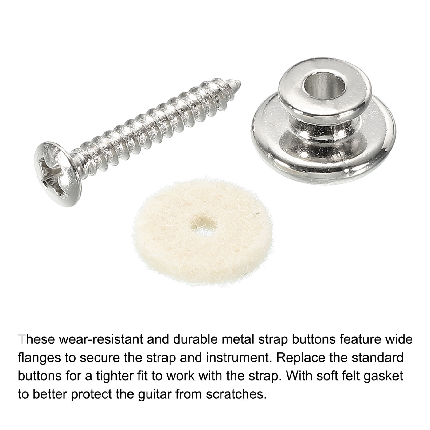 Harfington Guitar Strap Button Buckle Lock Metal Small End Pins with Washer for Guitar Bass