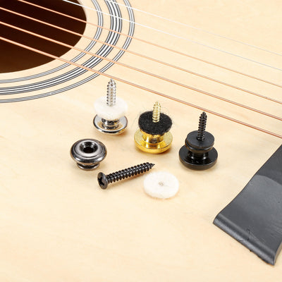Harfington Guitar Strap Button Buckle Lock Metal Small End Pins Sets with Felt Washer for Guitar Bass