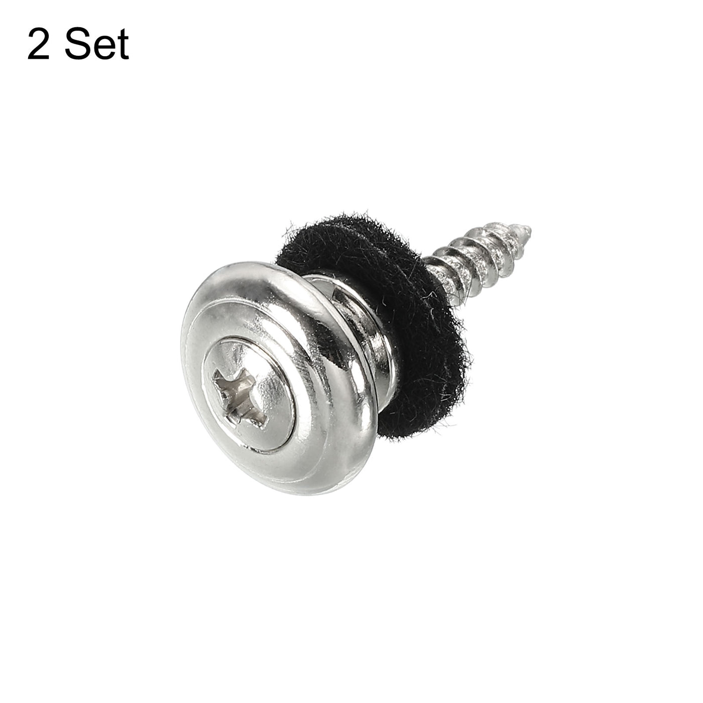 Harfington Guitar Strap Button Buckle Lock Metal Small End Pins Sets with Felt Washer for Guitar Bass
