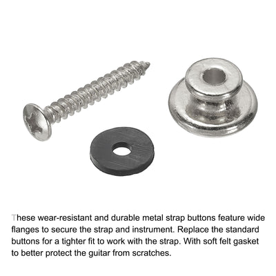 Harfington Guitar Strap Button Buckle Lock Metal Small End Pins Sets with Rubber Washer for Guitar Bass