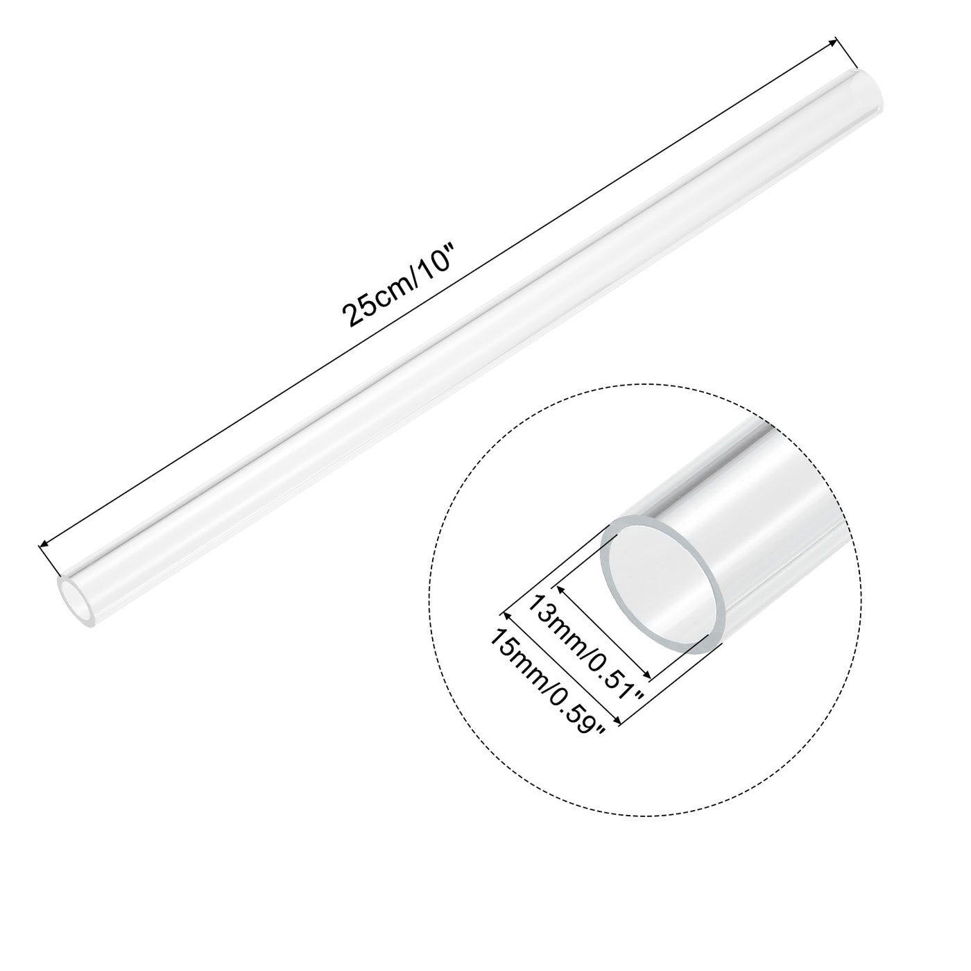 Harfington Acrylic Pipe Rigid Round Tubes for Lamp and Lanterns, Water Cooling System
