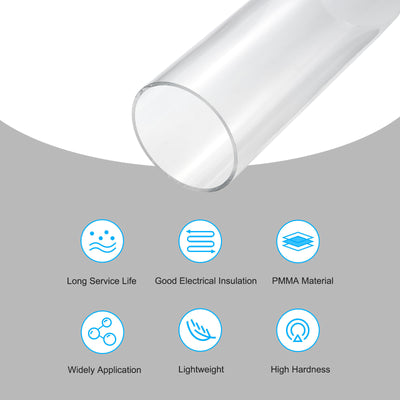 Harfington Acrylic Pipes Rigid Round Tubes for Lamp and Lanterns, Water Cooling System