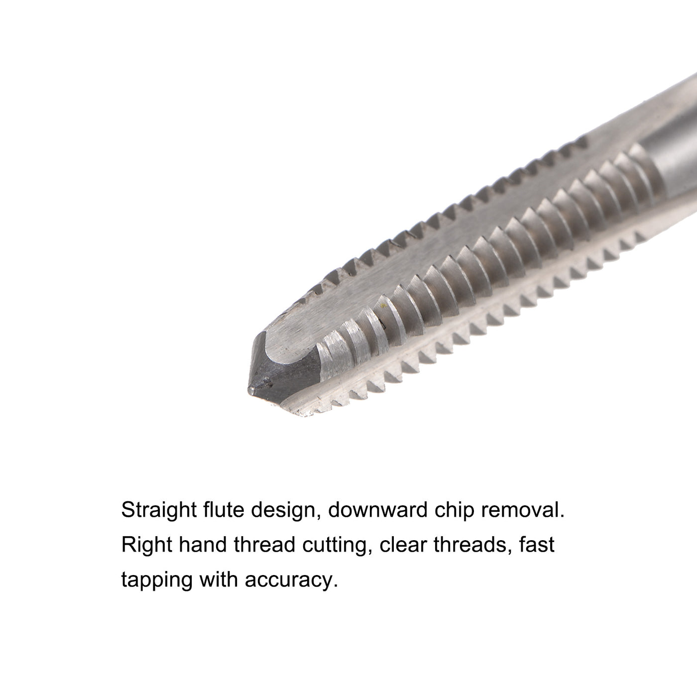 Uxcell Uxcell #6-32 UNC High Speed Steel 4" Length 3 Straight Flute Machine Screw Thread Tap