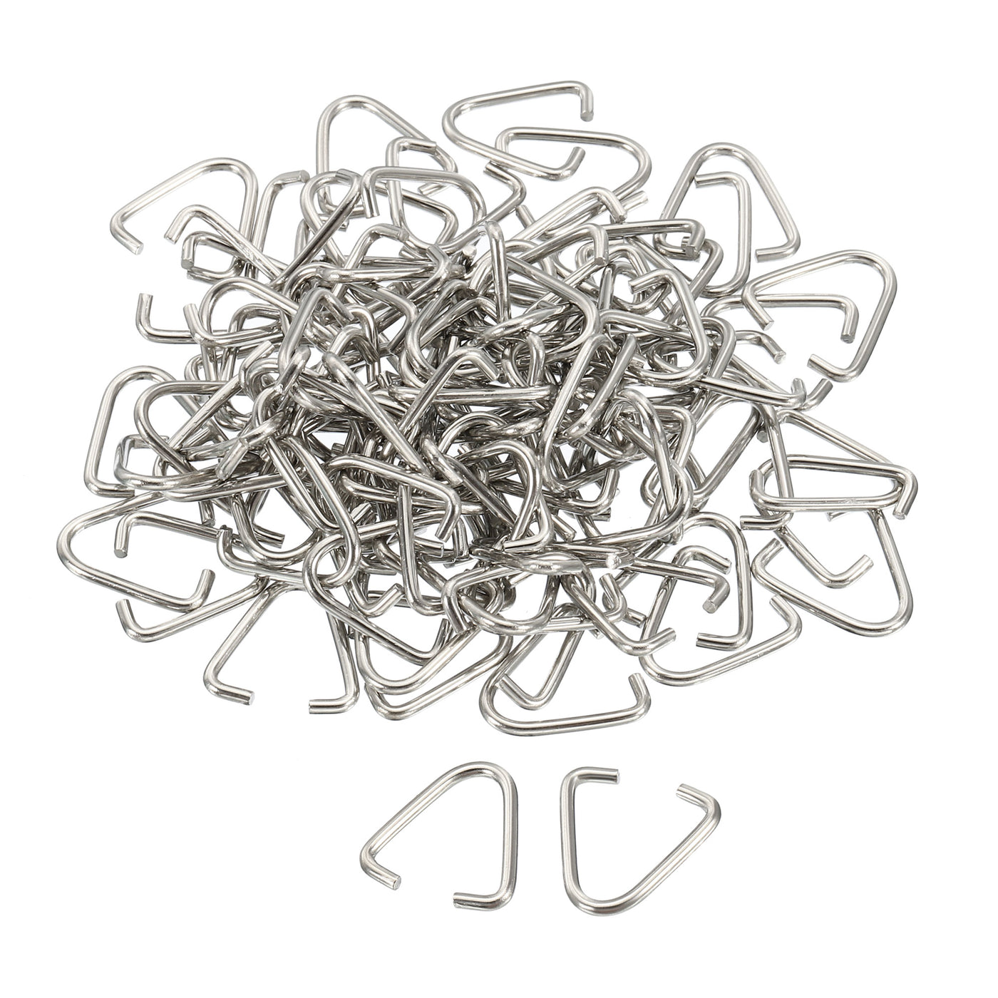 Harfington 150pcs Triangle Open Jump Ring 16x15x1.5mm Pinch Connector Clip Chain Connection