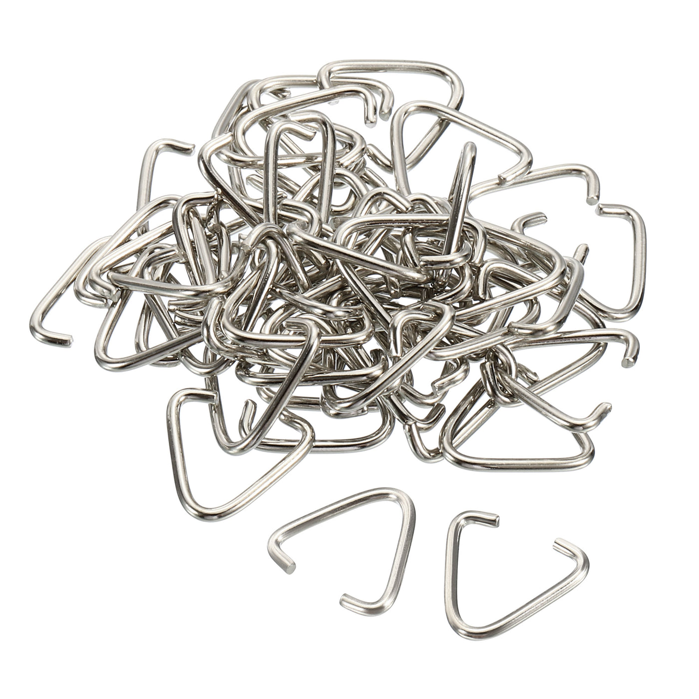 Harfington 150pcs Triangle Open Jump Ring 16x15x1.5mm Pinch Connector Clip Chain Connection