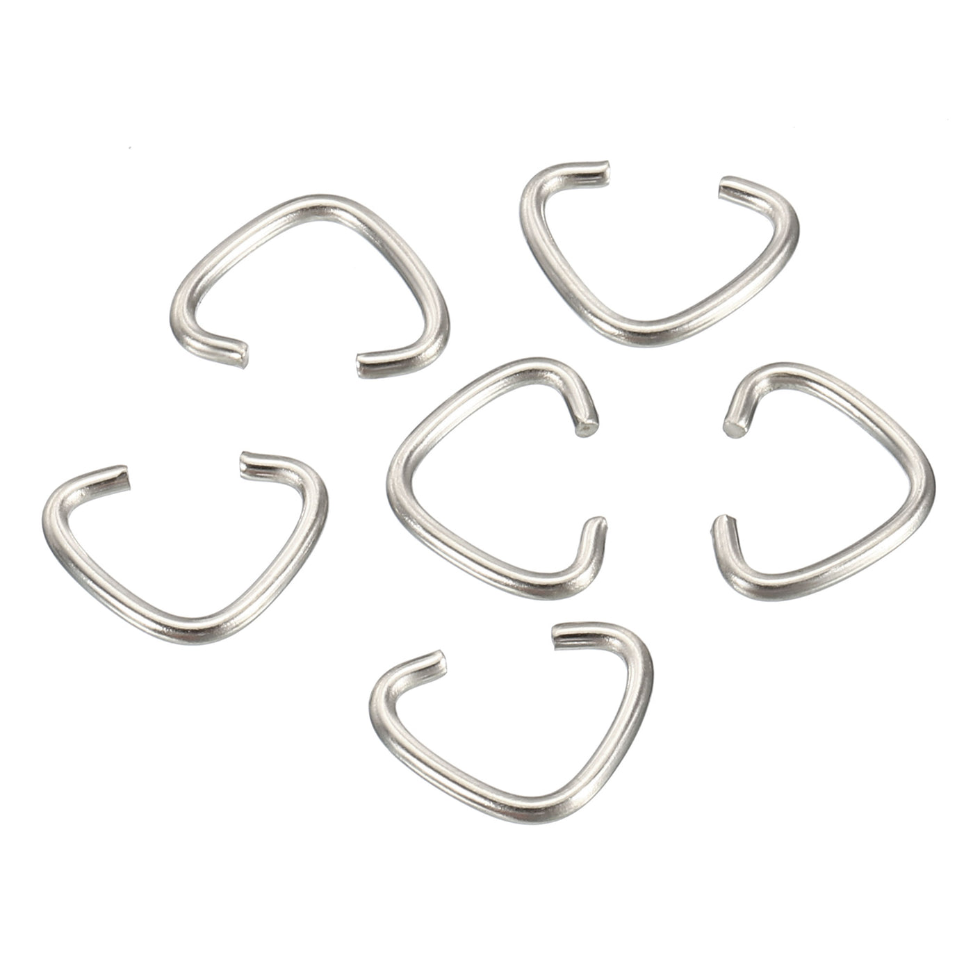 Harfington 100pcs Triangle Open Jump Ring Kit Pinch Chain Connector 304 Stainless Steel