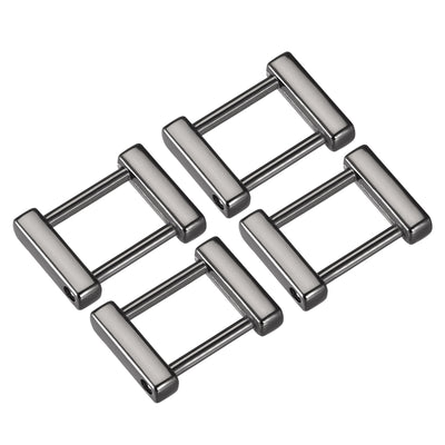 Harfington Uxcell 1 Inch Rectangle Screw Ring Buckle Strap Connector Purse Bag Loop, 4Pcs Silver