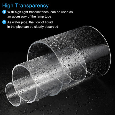 Harfington Acrylic Pipe Rigid Round Tubes for Lamp and Lanterns Water Cooling System