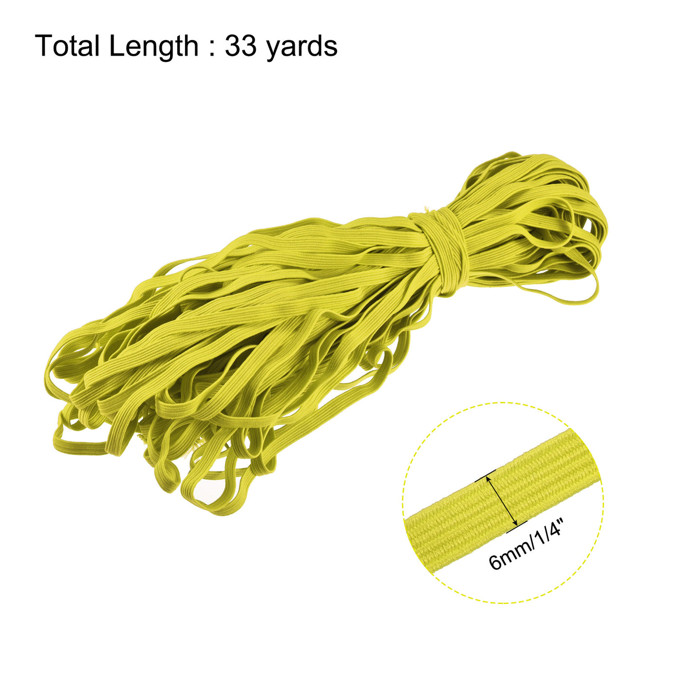 Harfington Flat Elastic Band for Sewing Braided Stretch Strap Cord Rope for Wigs Crafts DIY