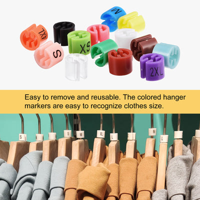 Harfington Clothes Hanger Markers Blank Tags Fit Rod for Garment Color Coding