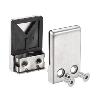 Harfington Uxcell Stainless Steel Glass Clamp, 2Pcs Flat Bottom Square Glass Bracket for 10-12mm