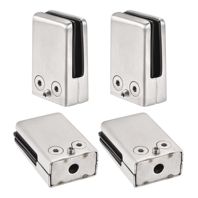 Harfington Uxcell Stainless Steel Glass Clamp, 2Pcs Flat Bottom Square Glass Bracket for 10-12mm