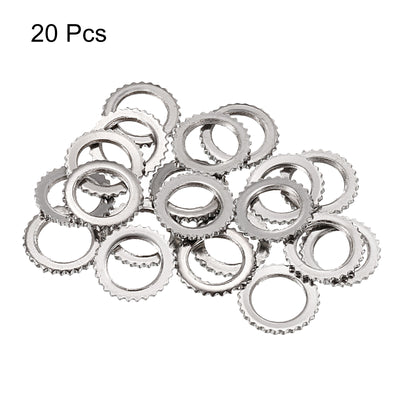 Harfington 20pcs M10 Knurl Nuts Jam Nut Lock Fasteners for Threaded Pipe Silver